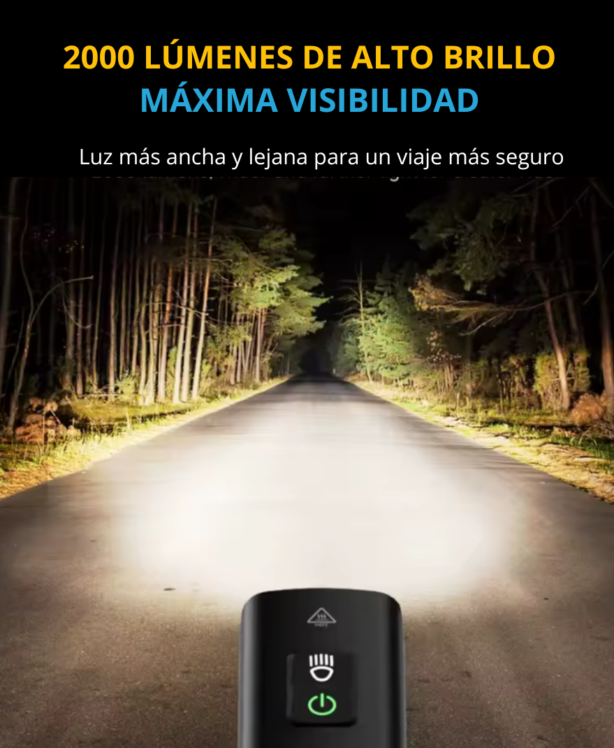 Luz Frontal para Bicicleta (2000 Lúmenes)
